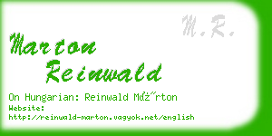marton reinwald business card